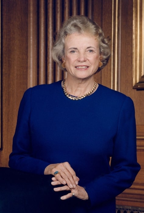 Sandra Day O'Connor as seen while smiling in an official portrait, c. 2002